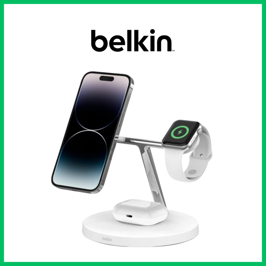 RÉCOMPENSE - SUPPORT DE CHARGE SANS FIL BELKIN iPHONE 12/13/14 (VALEUR 180 $)